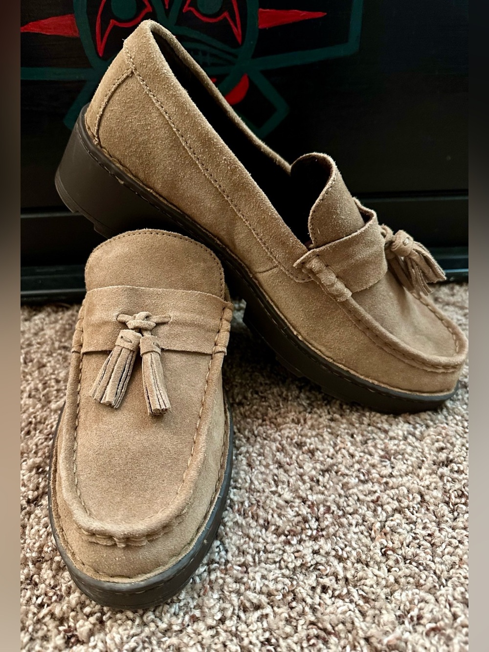 Born lug sole suede loafers size 11